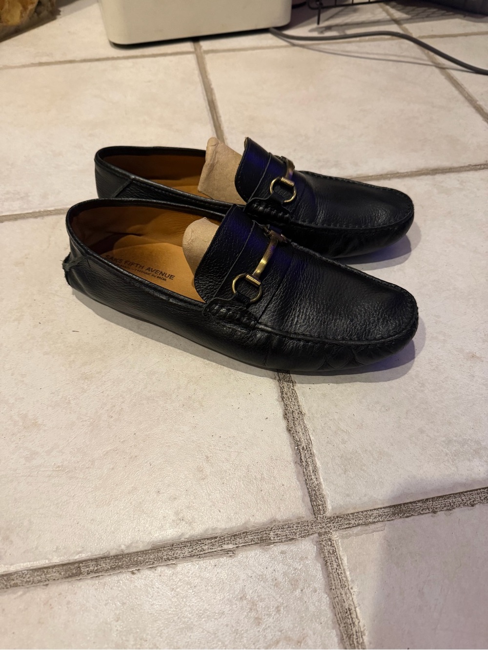 Saks Fifth Avenue Men’s Black Leather Horsebit Driving Loafers | Size 10M